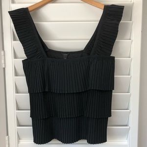 J crew pleated ruffle top